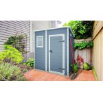 Casetta da Giardino Porta Attrezzi 183,5x111x200,5 cm in Resina Effetto Legno Keter Manor Pent 6x4 Grigia