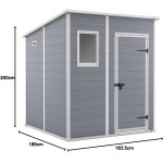 Casetta da Giardino Porta Attrezzi 183,5x185x200 cm in Resina Effetto Legno Keter Manor Pent 6x6 Grigia
