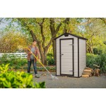 Casetta da Giardino Porta Attrezzi 129x103x196 cm in Resina Effetto Legno Keter Manor 4x3 Beige