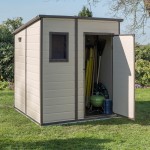 Casetta da Giardino Porta Attrezzi 183,5x185x200 cm in Resina Effetto Legno Keter Manor Pent 6x6 Beige