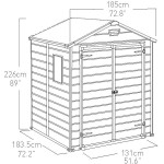 Casetta da Giardino Porta Attrezzi 183,5x185x200 cm in Resina Effetto Legno Keter Manor Pent 6x6 Beige