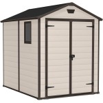 Casetta da Giardino Porta Attrezzi 185,8x236,8x227 cm in Resina Effetto Legno Keter Manor 6x8 Beige