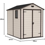 Casetta da Giardino Porta Attrezzi 185,8x236,8x227 cm in Resina Effetto Legno Keter Manor 6x8 Beige