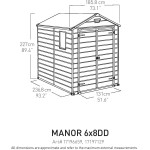Casetta da Giardino Porta Attrezzi 185,8x236,8x227 cm in Resina Effetto Legno Keter Manor 6x8 Grigia