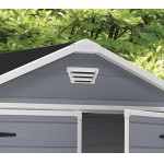 Casetta da Giardino Porta Attrezzi 185,8x236,8x227 cm in Resina Effetto Legno Keter Manor 6x8 Grigia