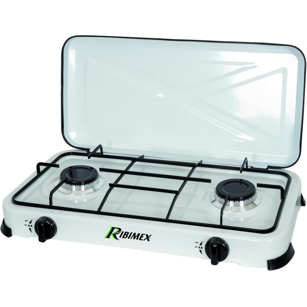 Fornello RIBIMEX - PRF350 - Fornello a gas inox 2 fuochi
