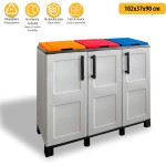 ARMADIO PVC RACCOLTA DIFFERENZIATA 3 SCOMPARTI ARTPLAST PATTUMIERA IN POLIPROPILENE
