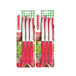 Coltelli Kaimano Modello Bistecca Manico Rosso 2 Confezioni 12 unità di coltelli